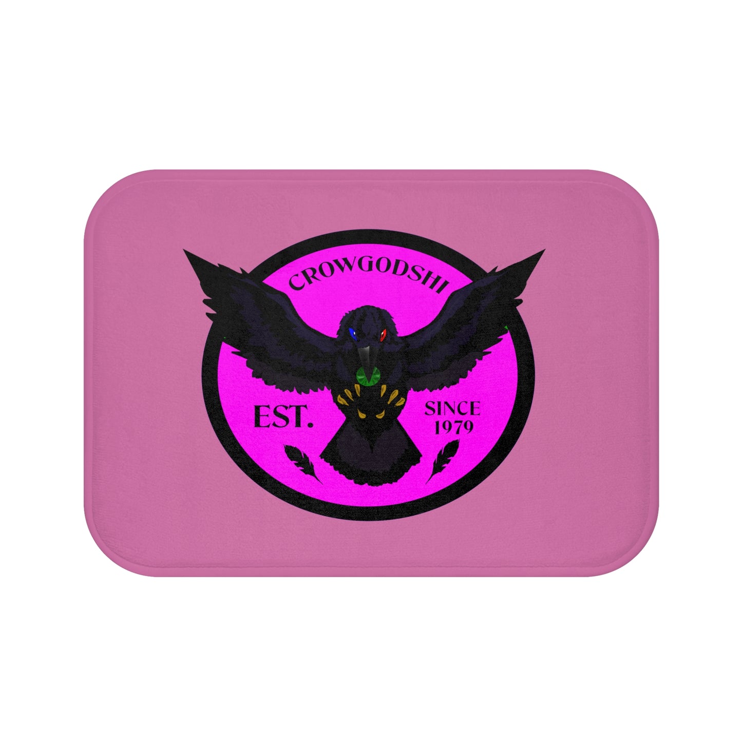 Crowgodshi First Generation Bath Mat, PINK LOGO