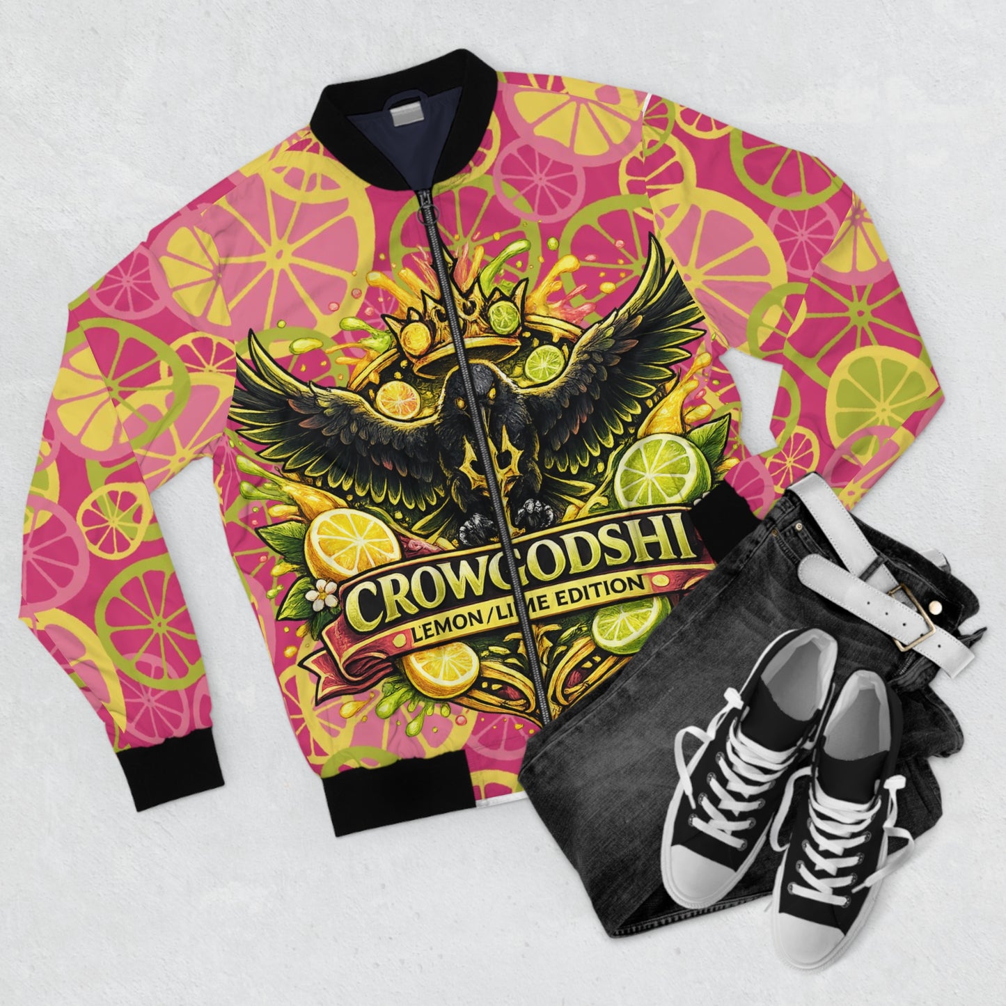 CrowGodShi  Lemon/Lime Edition Bomber Jacket