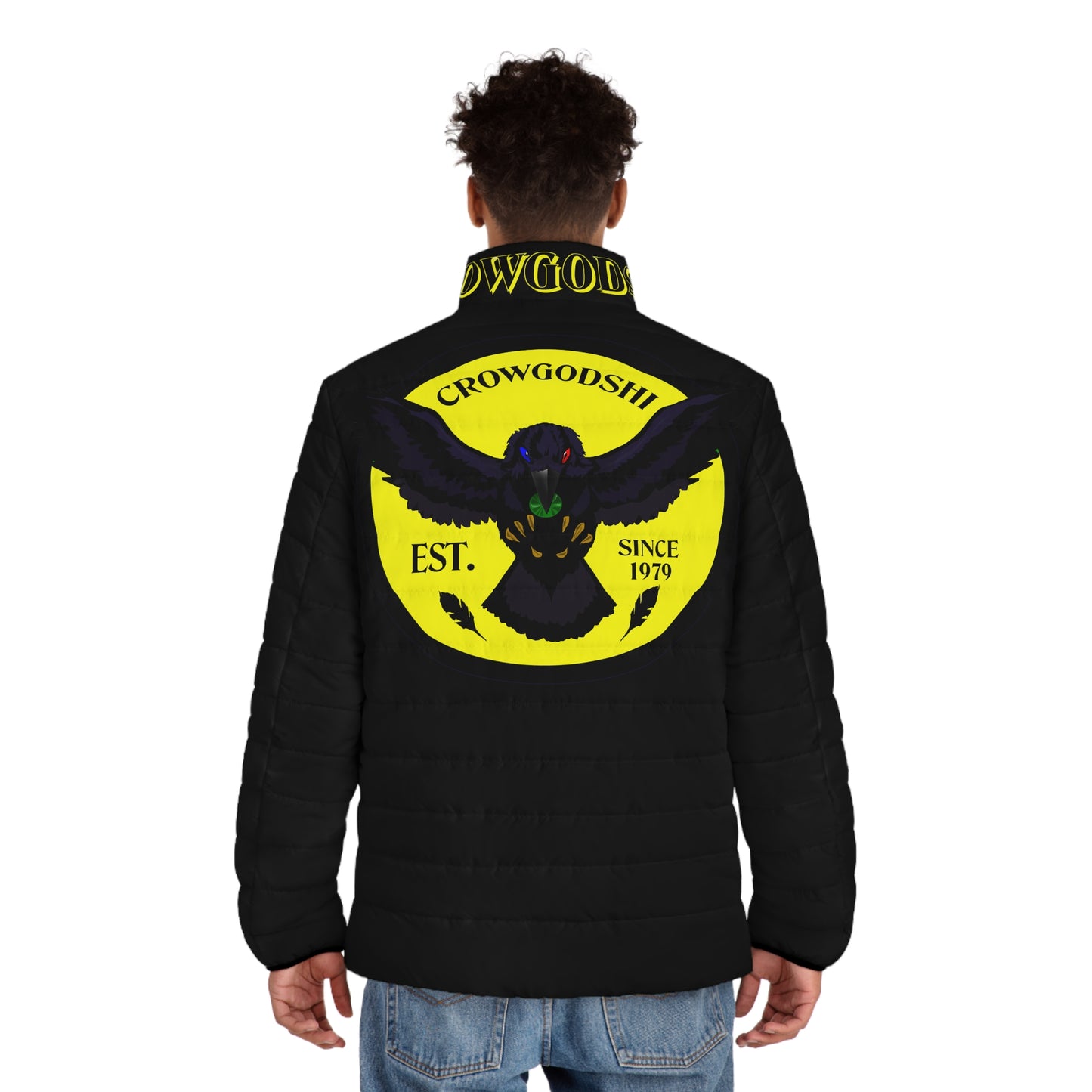 Men's 3rd GEN Puffer Jacket, BLACK W/ YELLOW LOGO
