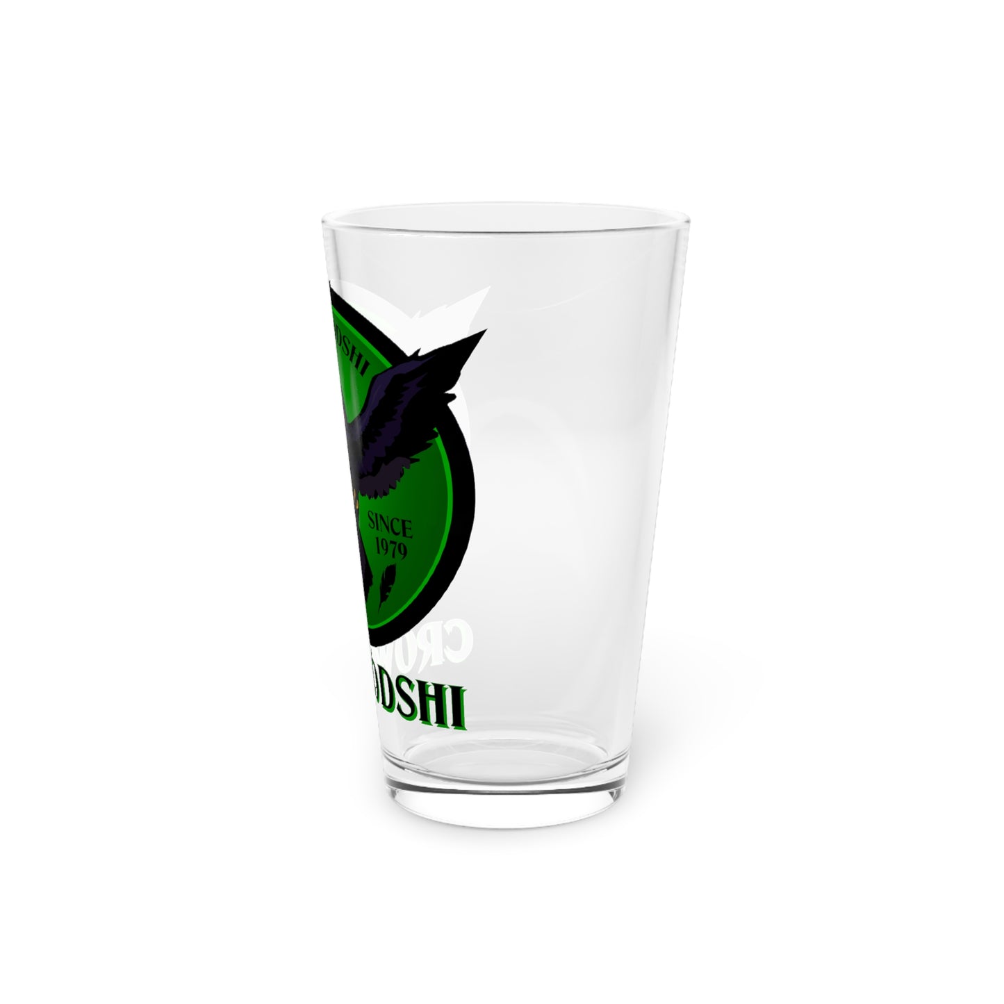 Green Logo Crowgodshi Pint Glass, 16oz