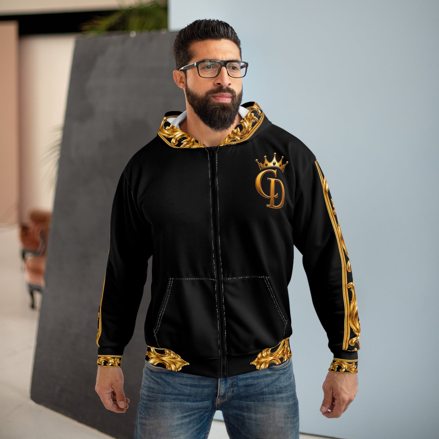 Crowgodshi Designer Zip Hoodie