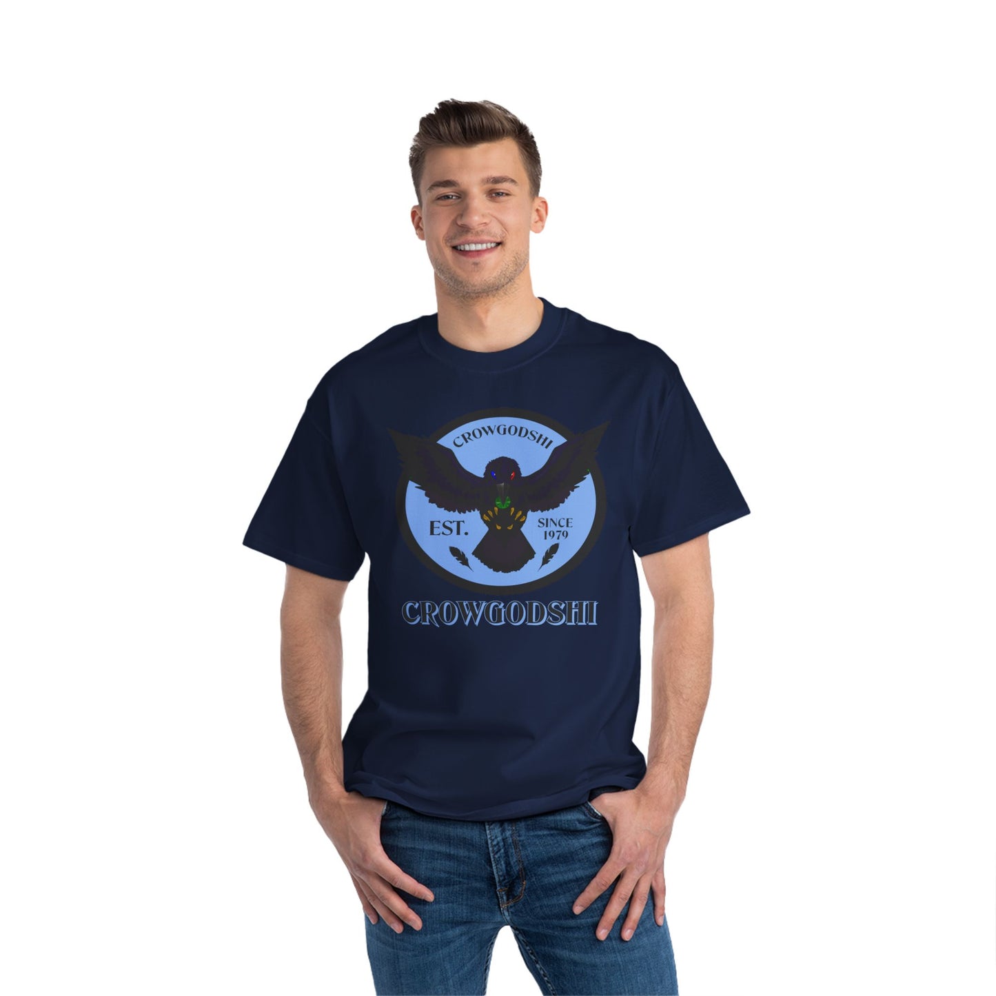 Crowgodshi First Generation Limited Edition Beefy-T®, CAROLINA BLUE LOGO