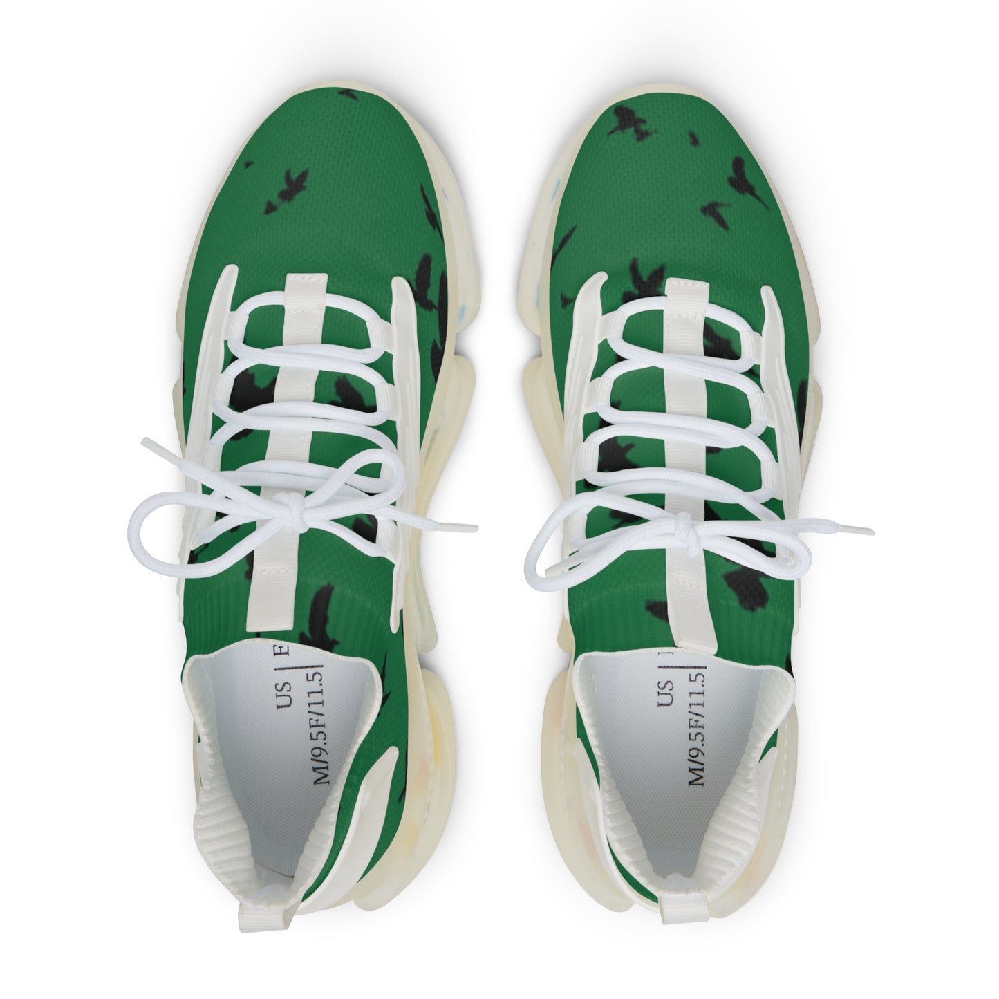 Crowgodshi Mesh Sneakers with Artistic Bird Print