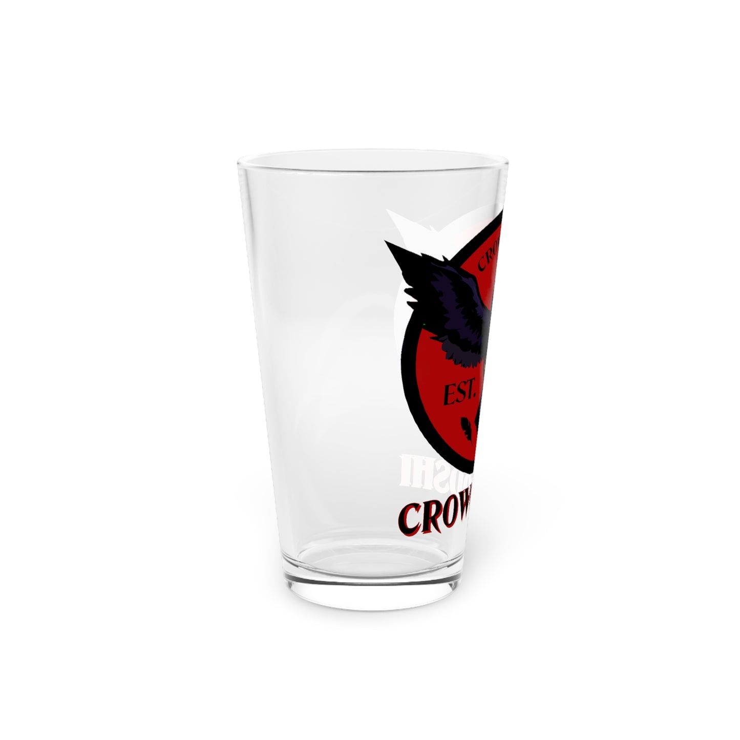 Burgundy Logo Crowgodshi Pint Glass, 16oz