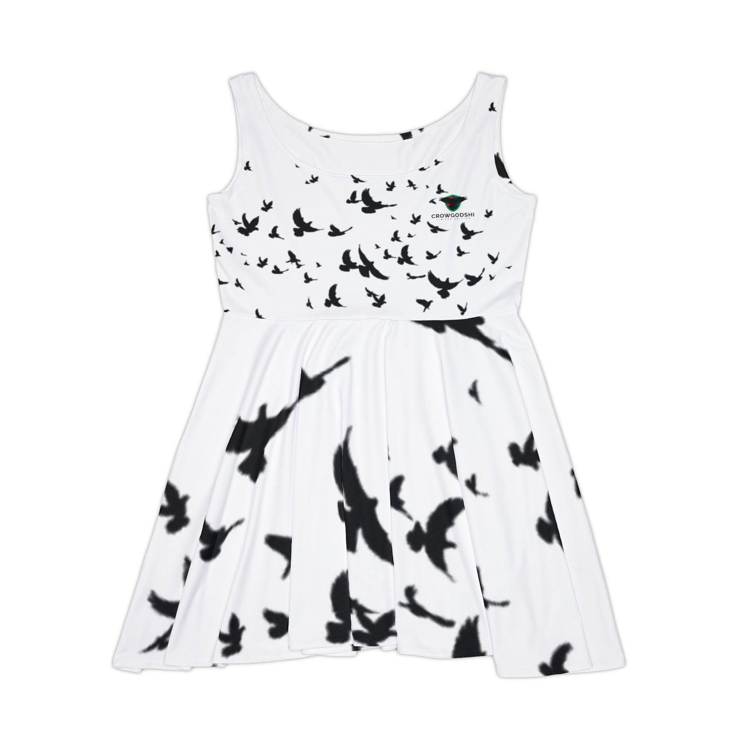 Blackbird Print Women's Skater Dress - Stylish & Flowy Casual Wear