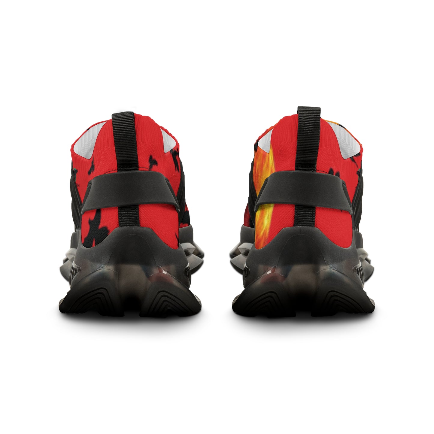 Crowgodshi Fire Storm Mesh Sneakers with Artistic Bird Print