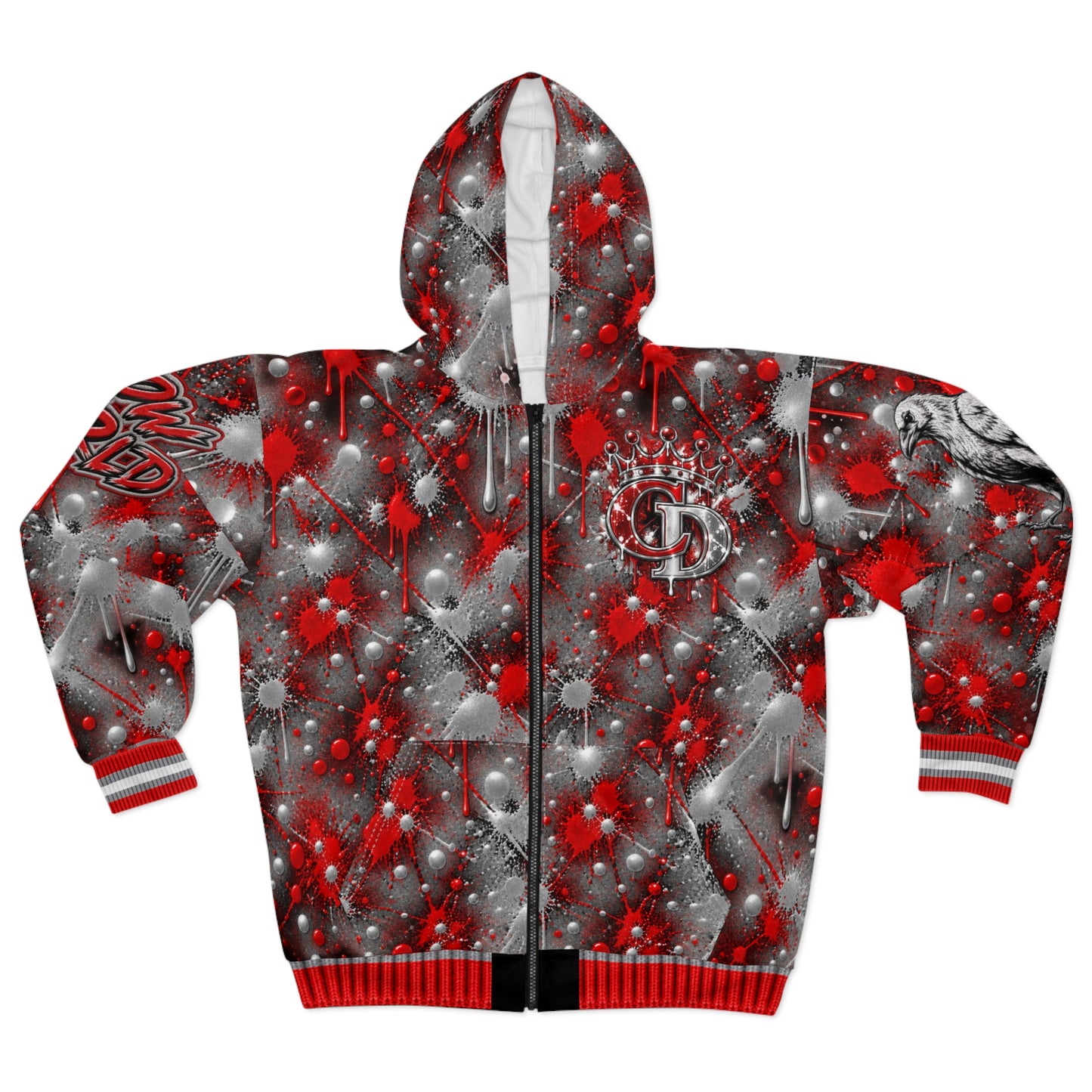 Crowgodshi Designer Zip Hoodie