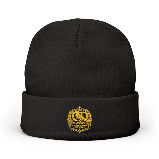Crowgodshi Designer  Embroidered Knit Beanie