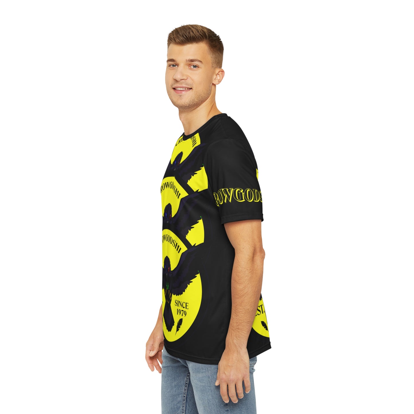 Special Edition Crowgodshi Designer T-shirt, YELLOW LOGO