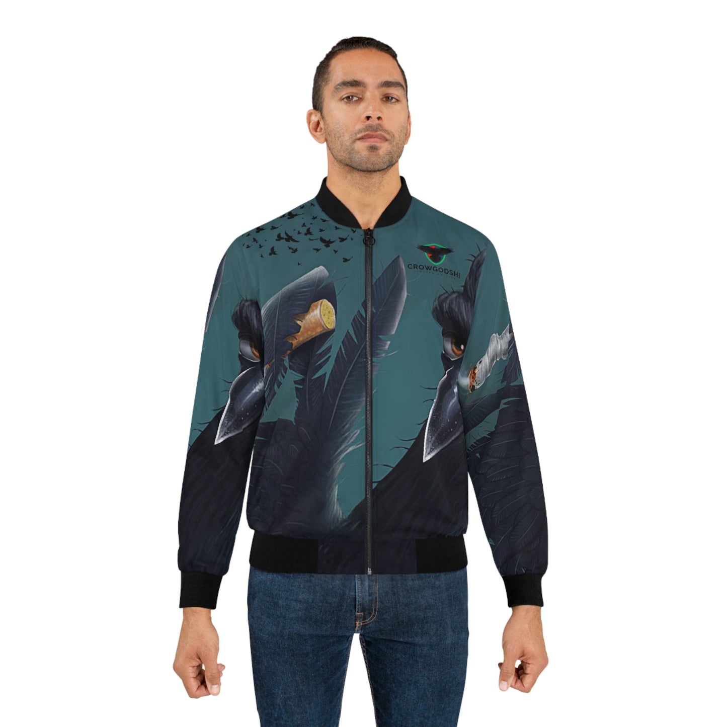 Limited Edition Men's Bomber Jacket with Smok'N Crow Design