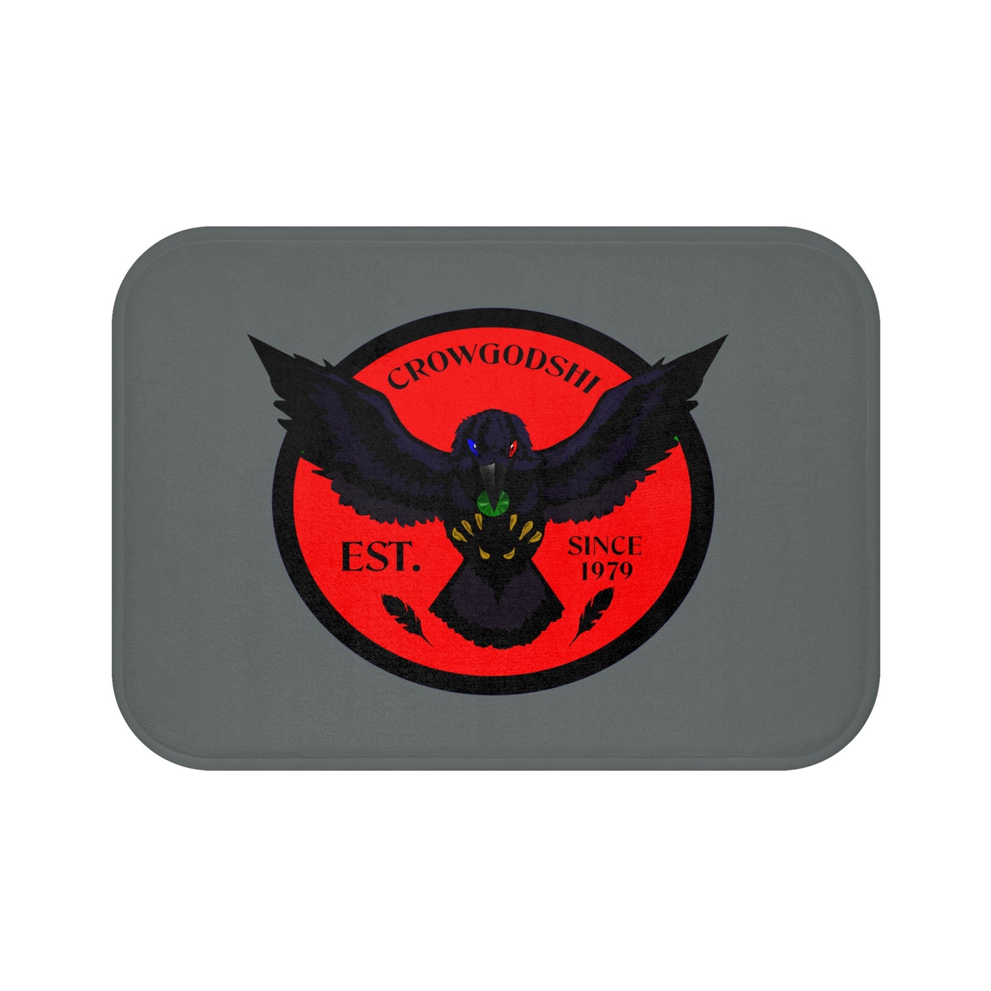 Crowgodshi First Generation Bath Mat, RED LOGO