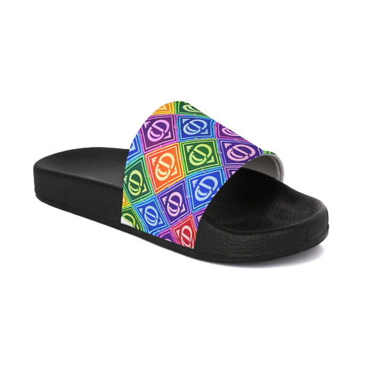 Crowgodshi Designer  Women's Luxury Black Pool Slides