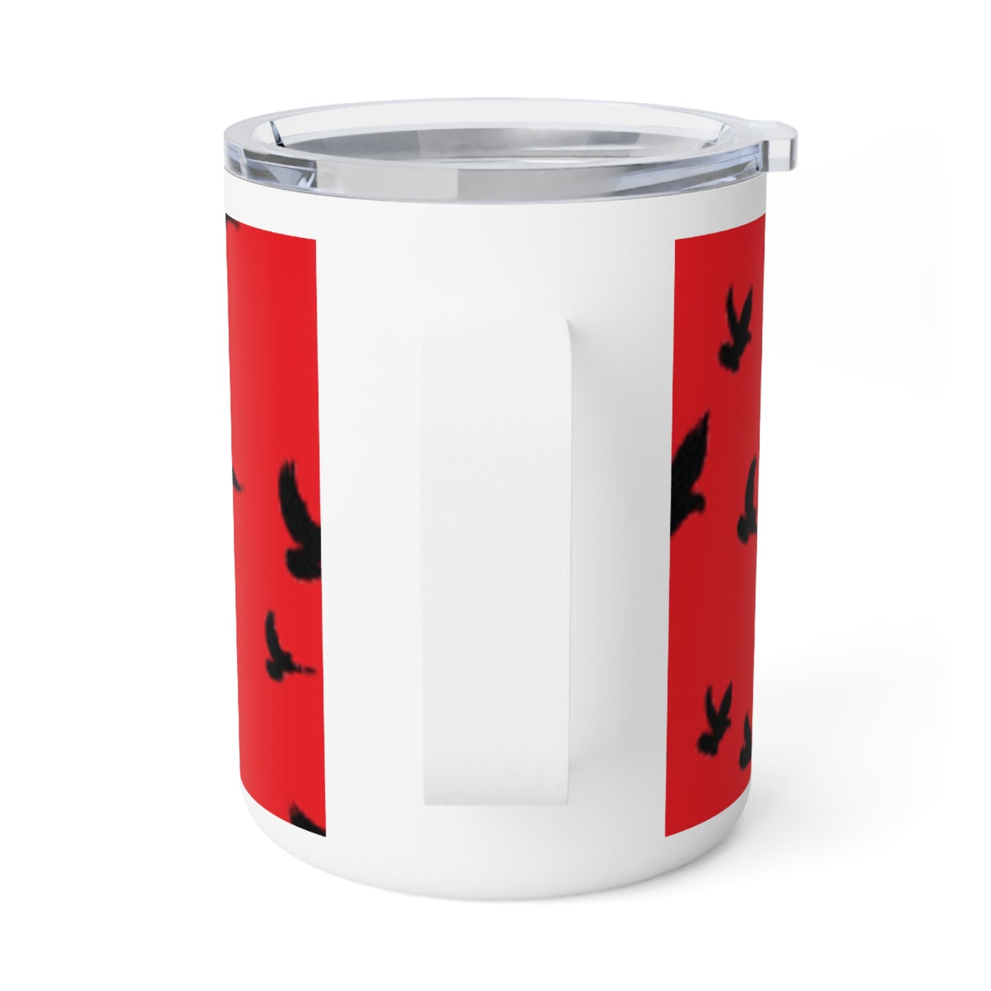 Red Insulated Coffee Mug with Crow Design | 10oz Limited Edition