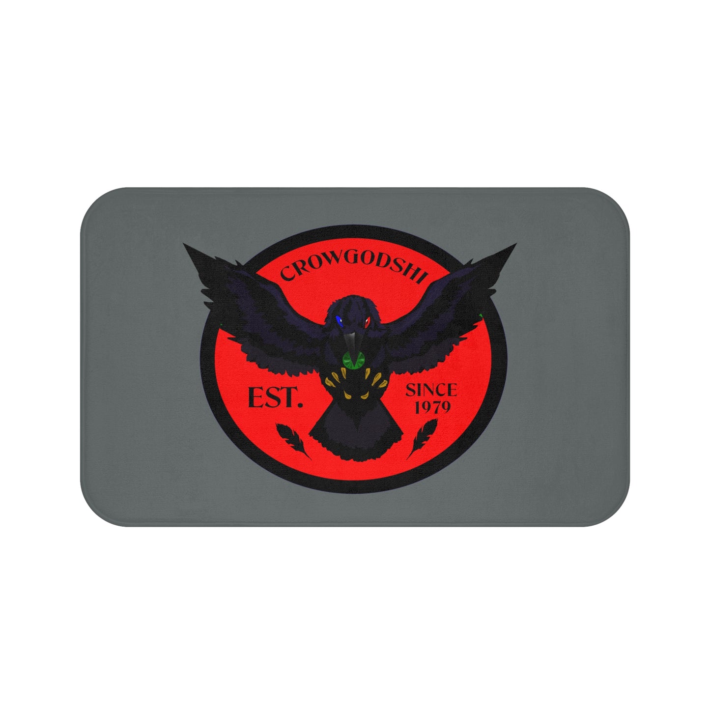 Crowgodshi First Generation Bath Mat, RED LOGO