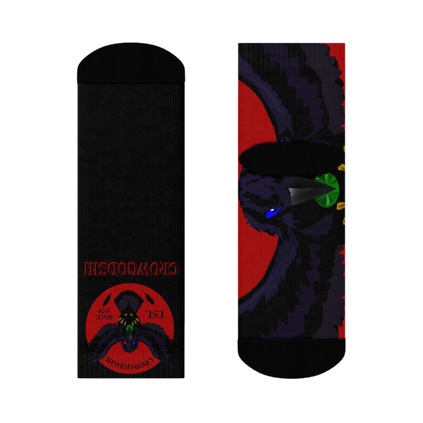 Crowgodshi First Generation Limited Edition Black Socks, DUKE BLUE LOGO
