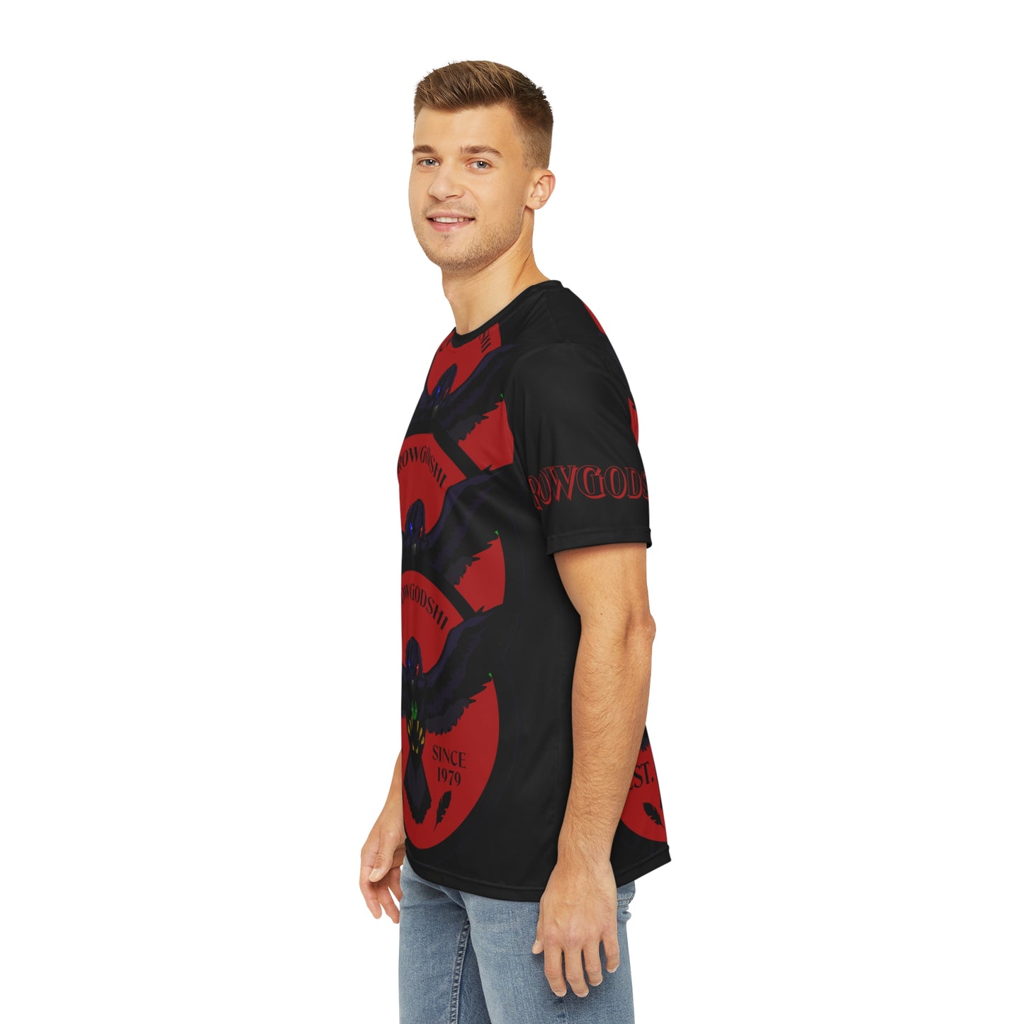 Special Edition Crowgodshi Designer T-shirt, BURGUNDY LOGO