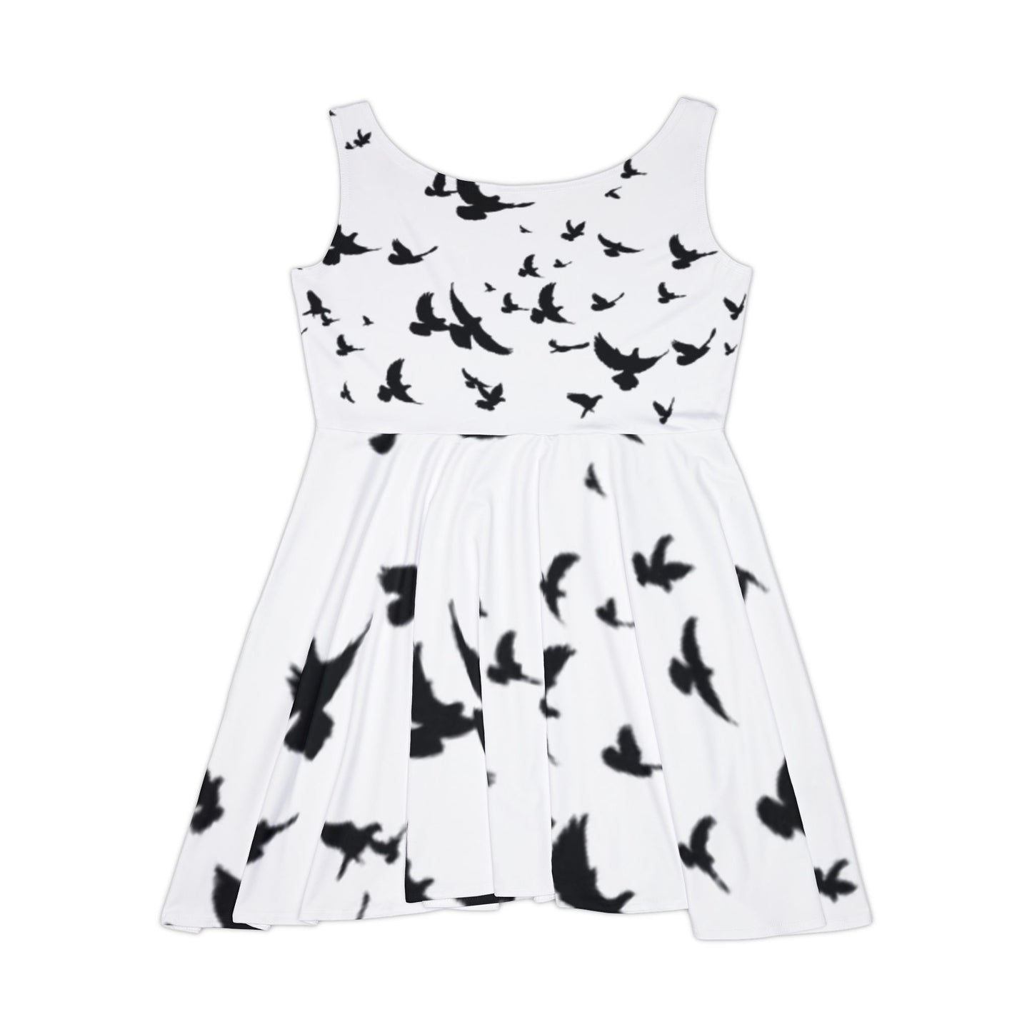 Blackbird Print Women's Skater Dress - Stylish & Flowy Casual Wear