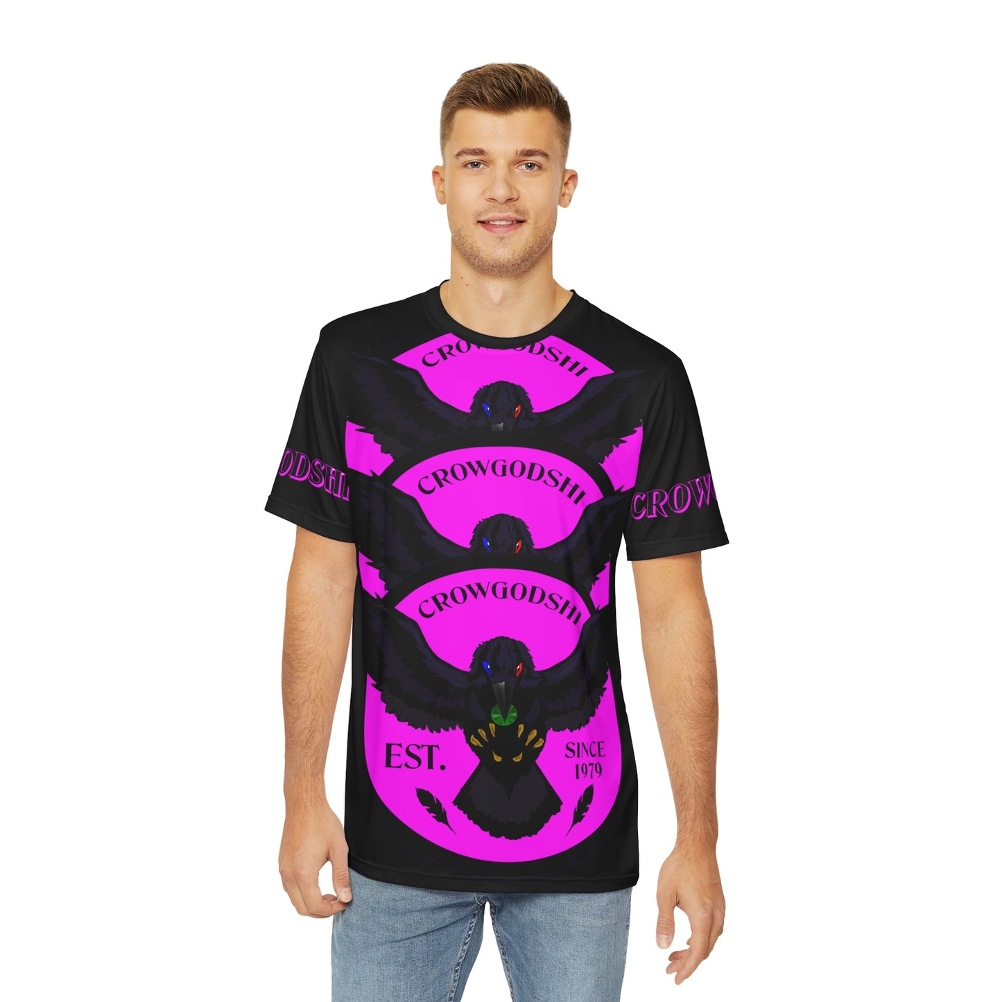 Special Edition Crowgodshi Designer T-shirt, PINK LOGO