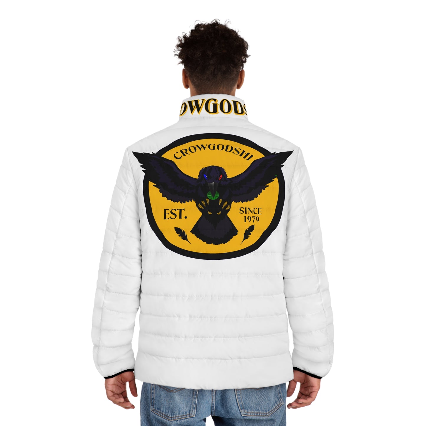 Men's 3rd GEN Puffer Jacket, WHITE W/ GOLD LOGO