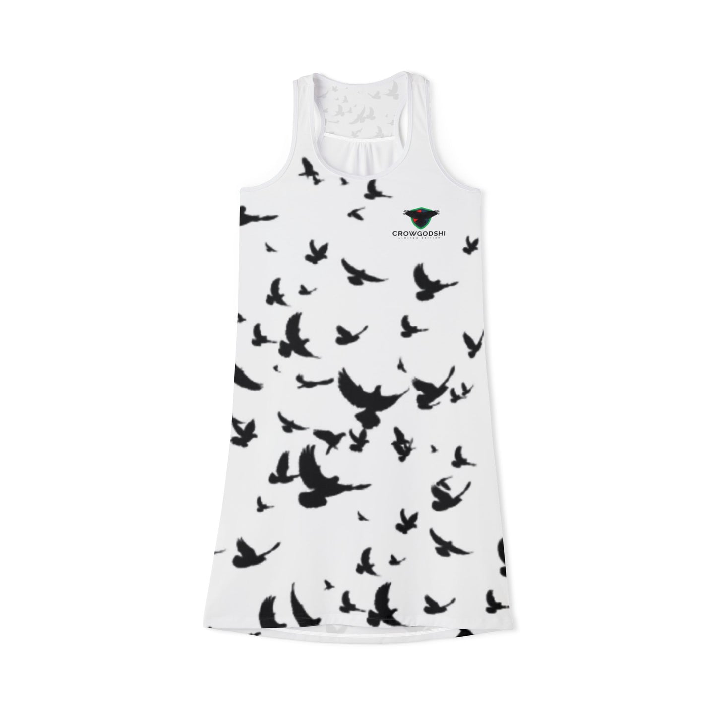 Boho Chic Women's Racerback Dress with Bird Print - Perfect for Summer Outings
