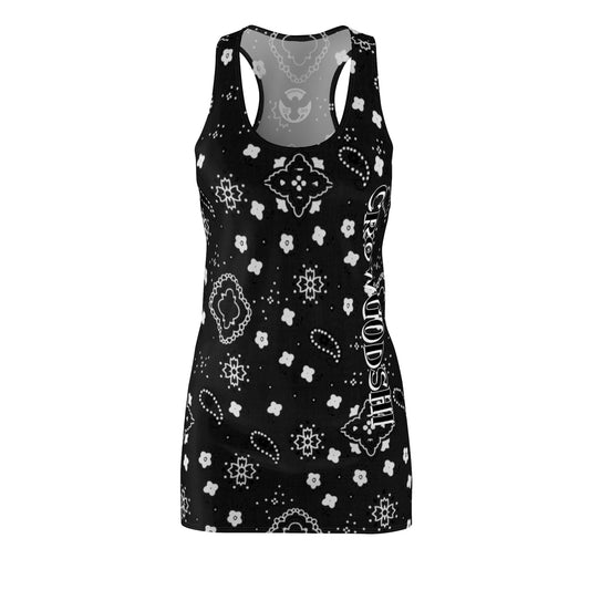 Crowgodshi Women's Black Colors Racerback Dress