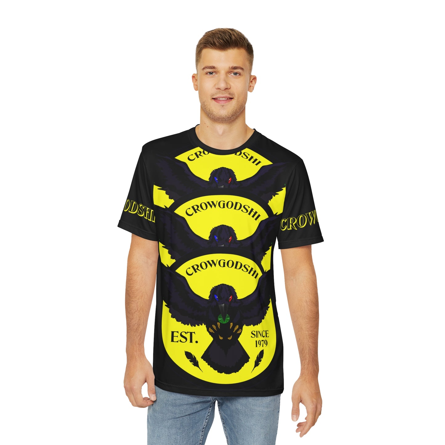 Special Edition Crowgodshi Designer T-shirt, YELLOW LOGO