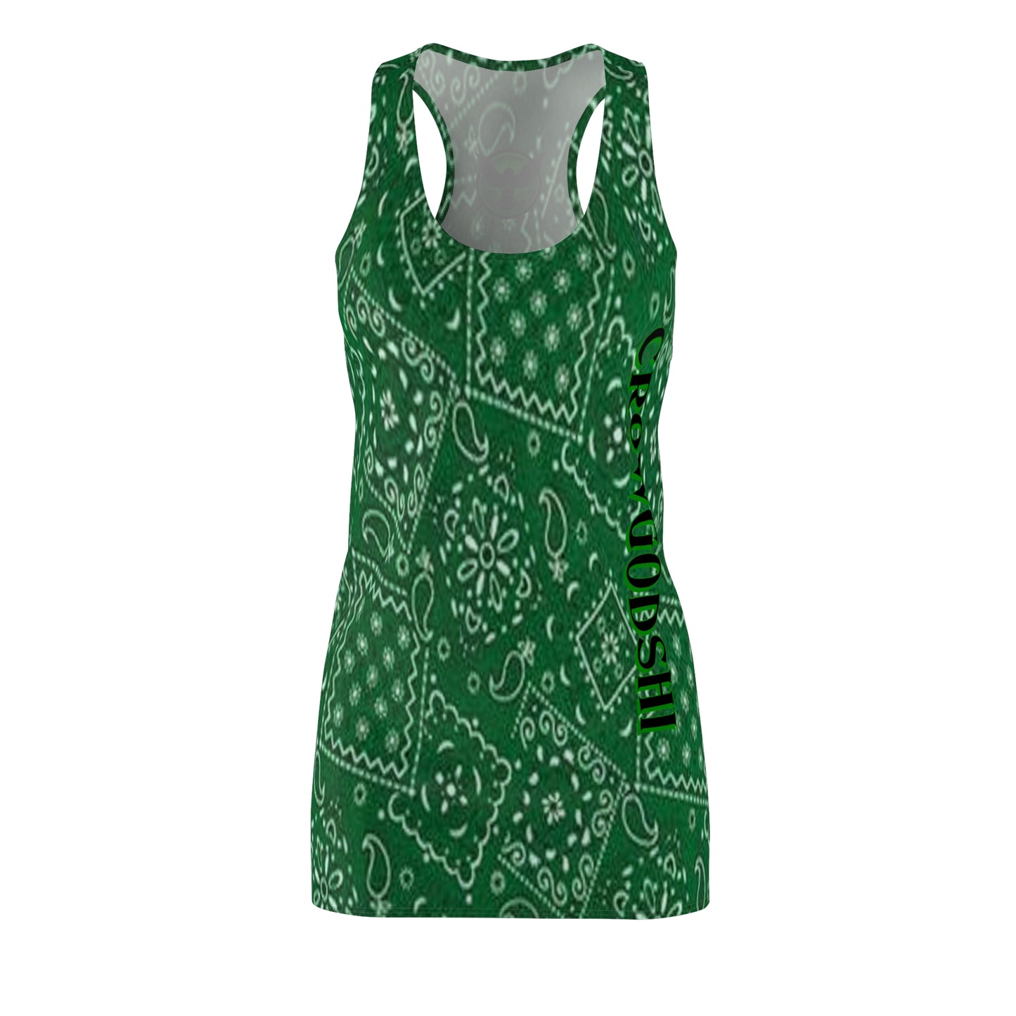 Crowgodshi Women's Green Colors Racerback Dress