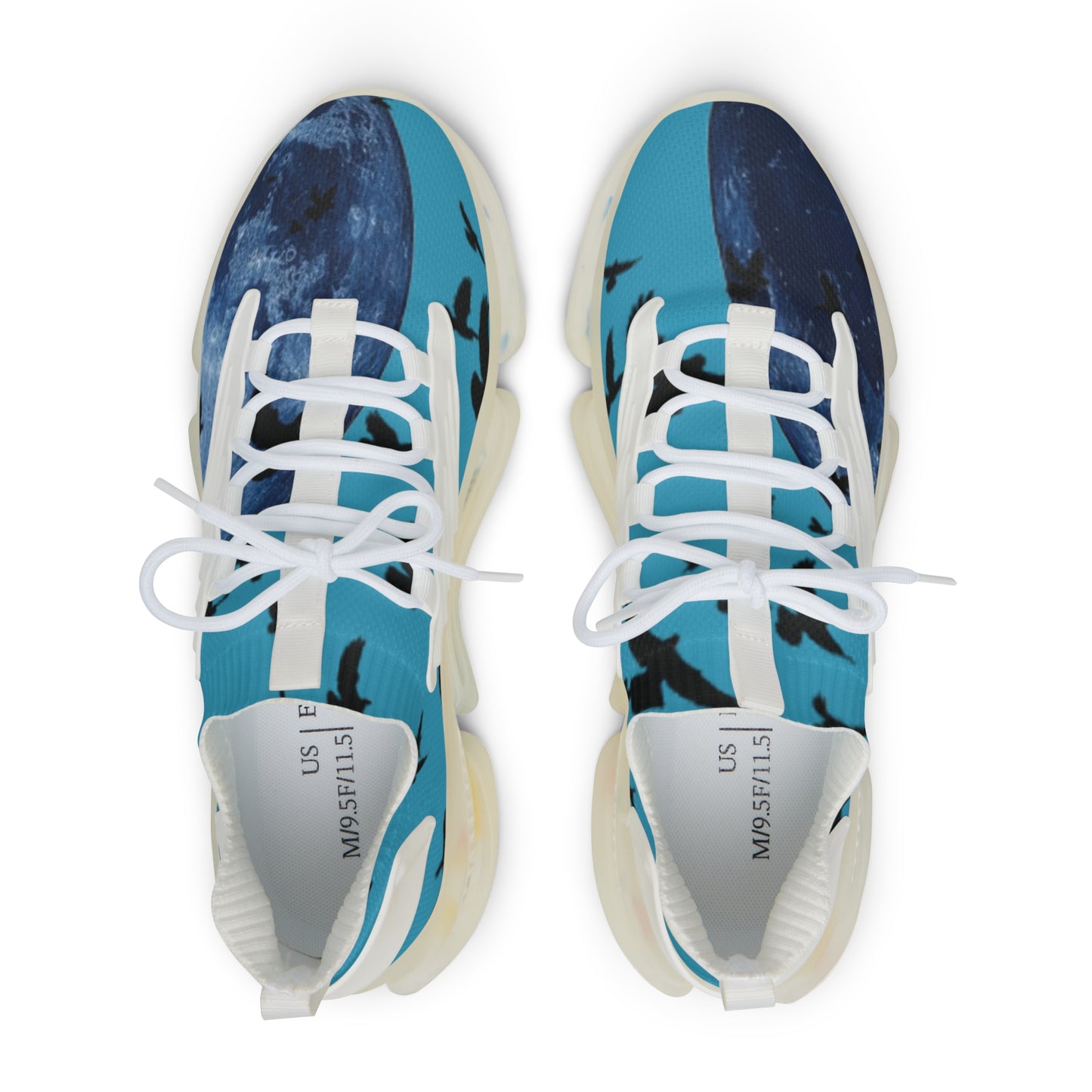 Crowgodshi Mesh Sneakers with Artistic Bird Print