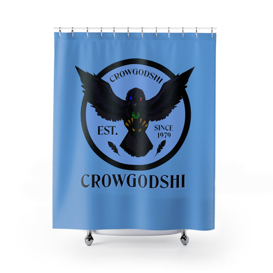 Crowgodshi First Generation Shower Curtain, CAROLINA BLUE LOGO