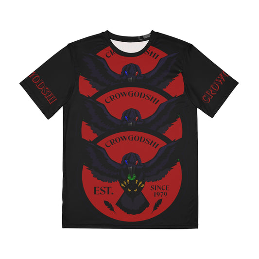 Special Edition Crowgodshi Designer T-shirt, BURGUNDY LOGO