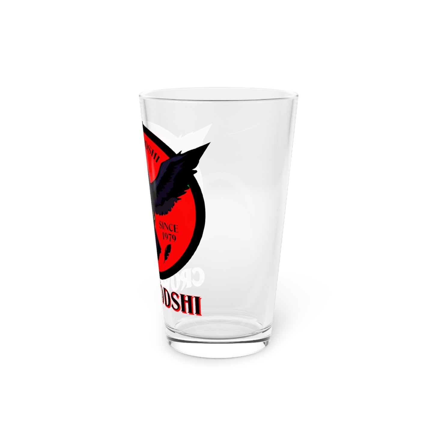 Red Logo Crowgodshi Pint Glass, 16oz
