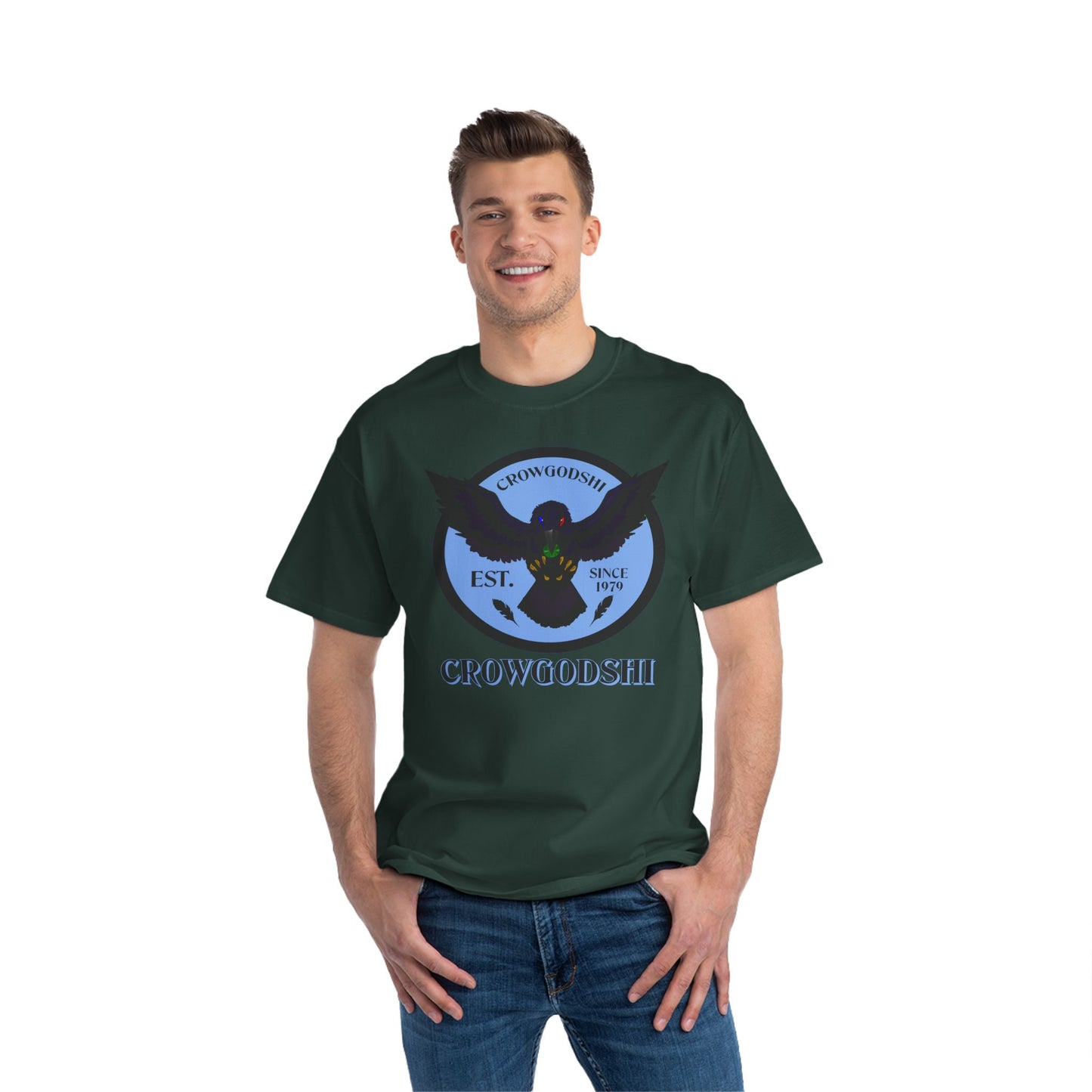 Crowgodshi First Generation Limited Edition Beefy-T®, CAROLINA BLUE LOGO