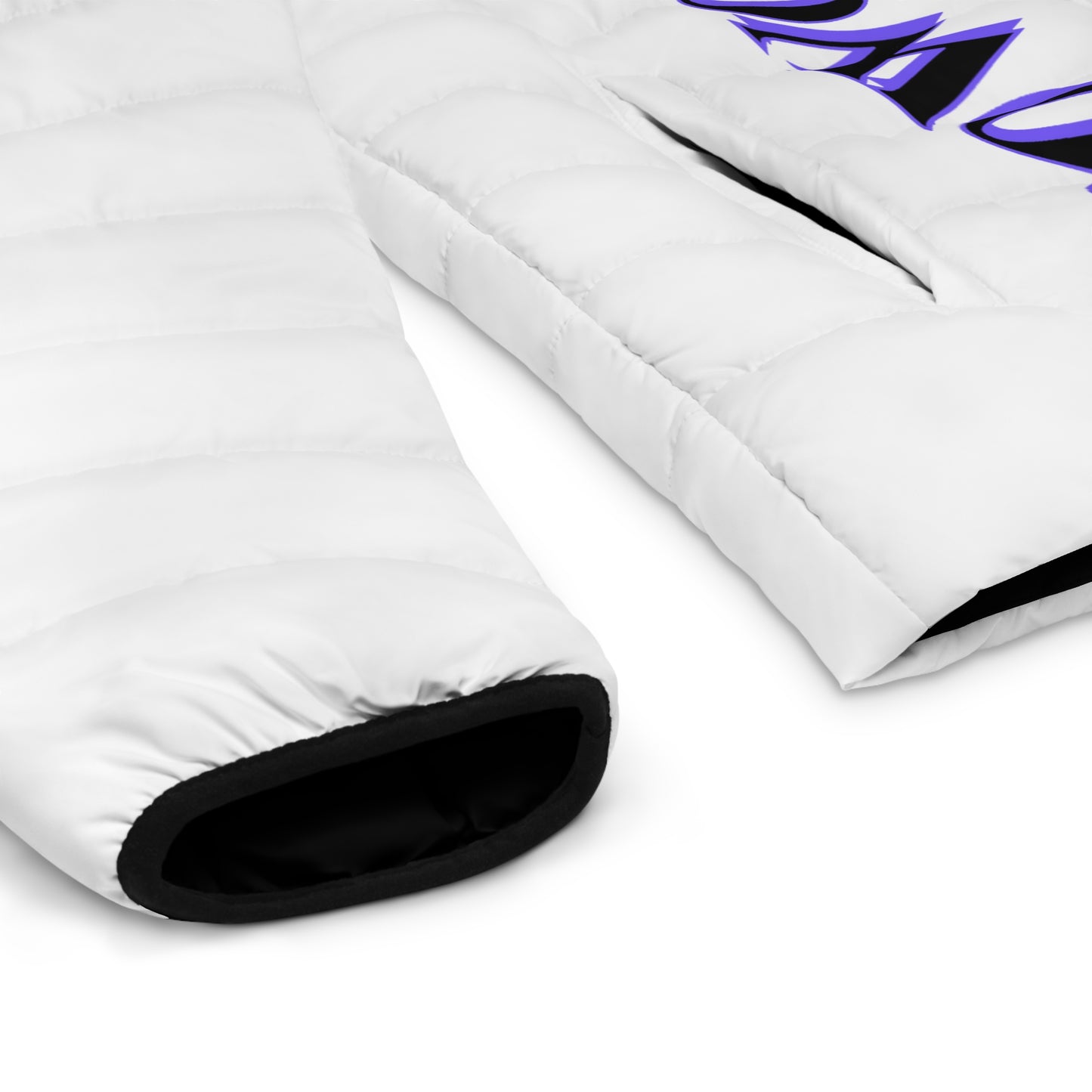 Men's 3rd GEN Puffer Jacket, WHITE W/ PURPLE LOGO