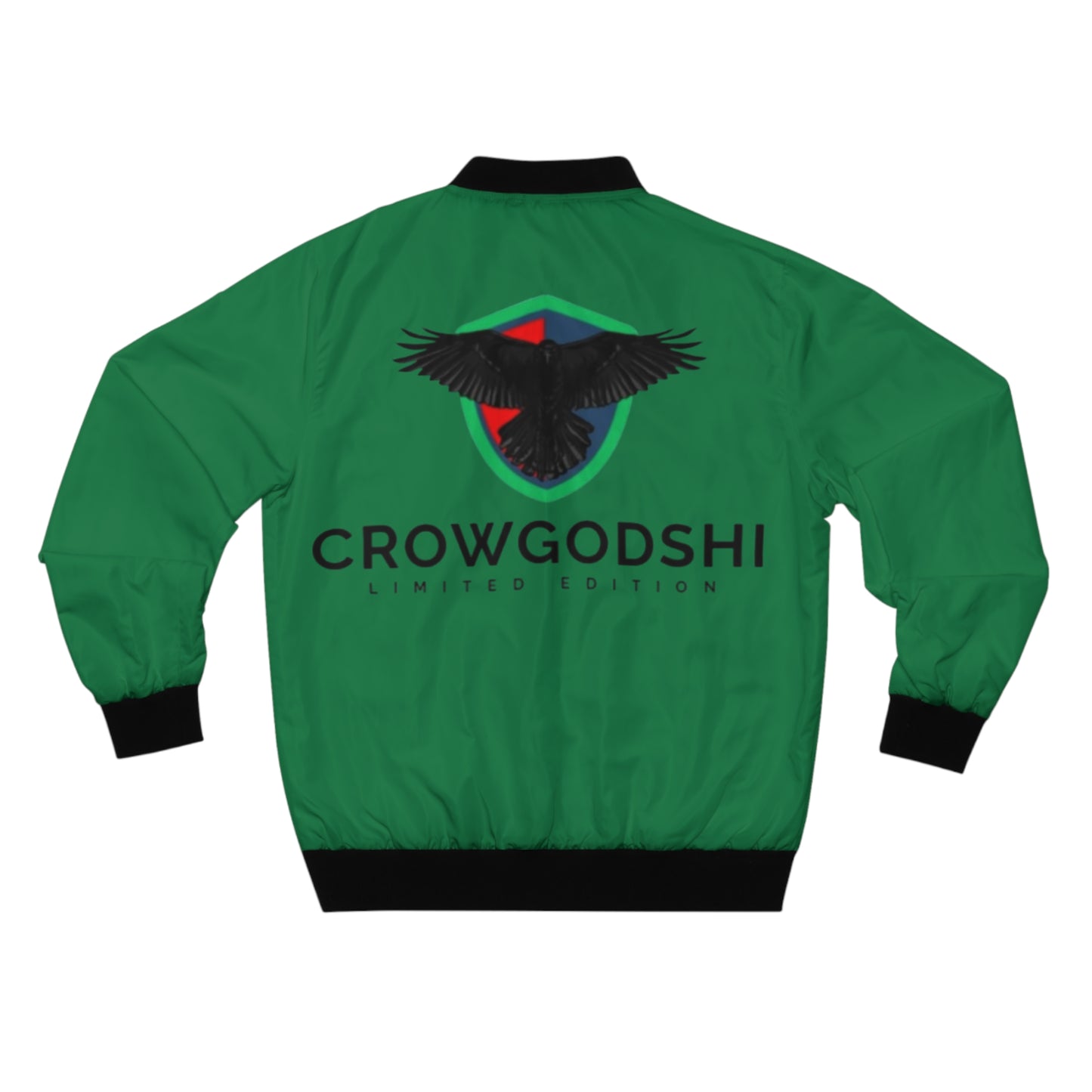 Men's Limited Edition Bomber Jacket - Stylish Green Design with Crow Emblem