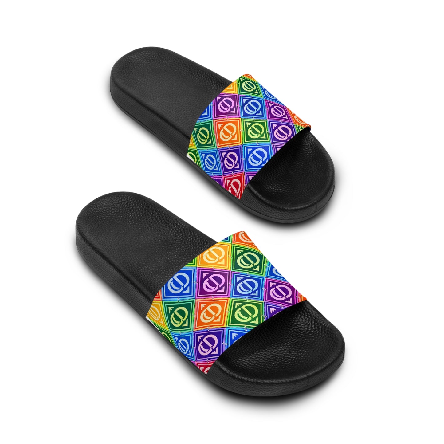 Crowgodshi Designer  Women's Luxury Black Pool Slides