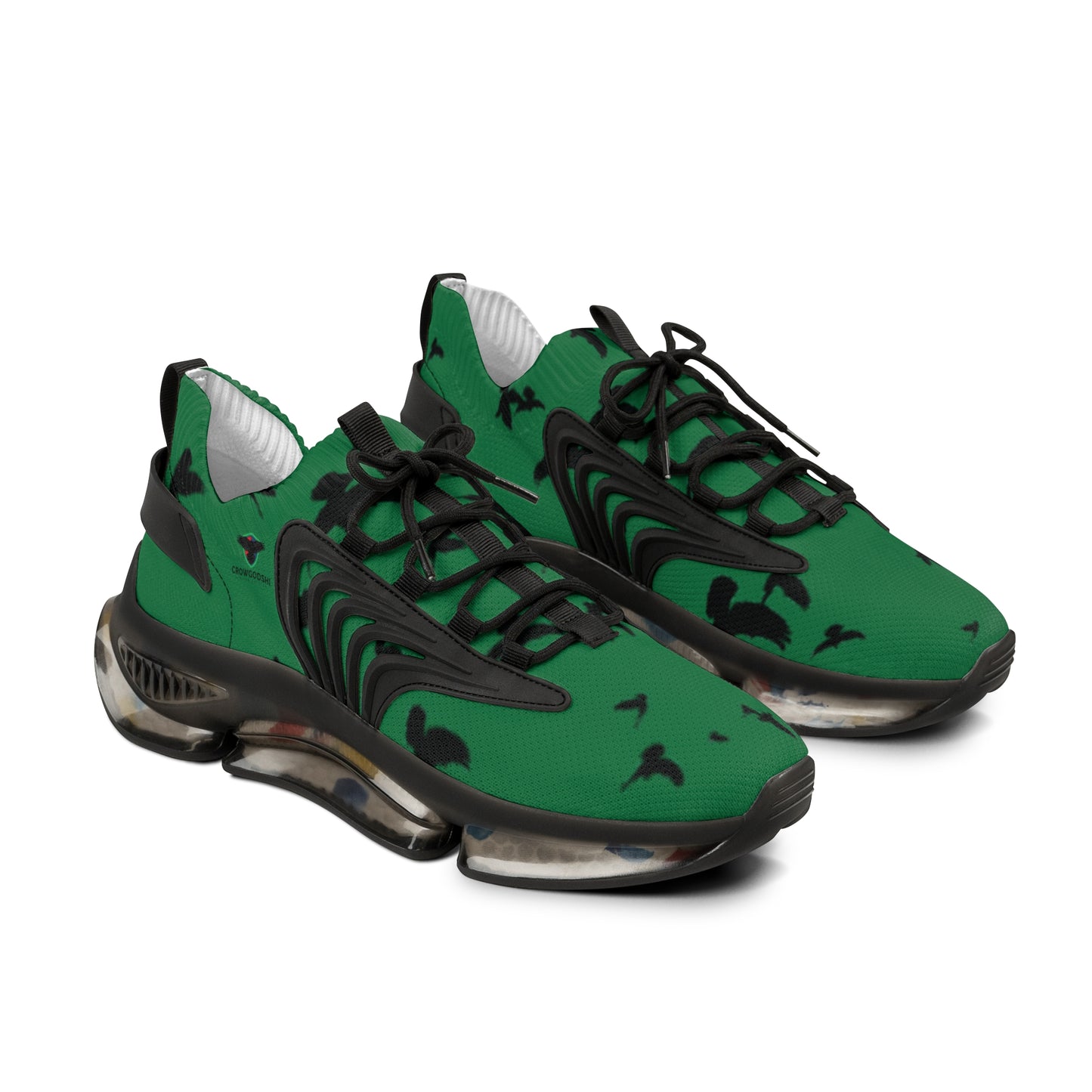 Crowgodshi Mesh Sneakers with Artistic Bird Print
