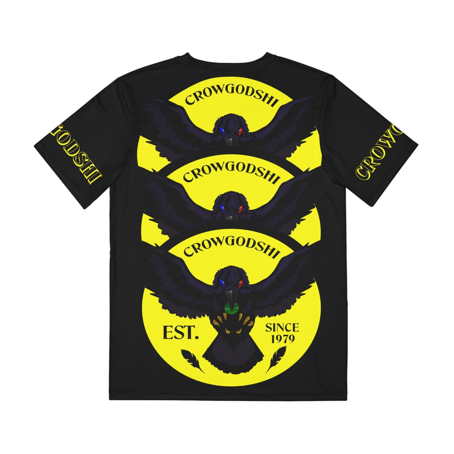Special Edition Crowgodshi Designer T-shirt, YELLOW LOGO