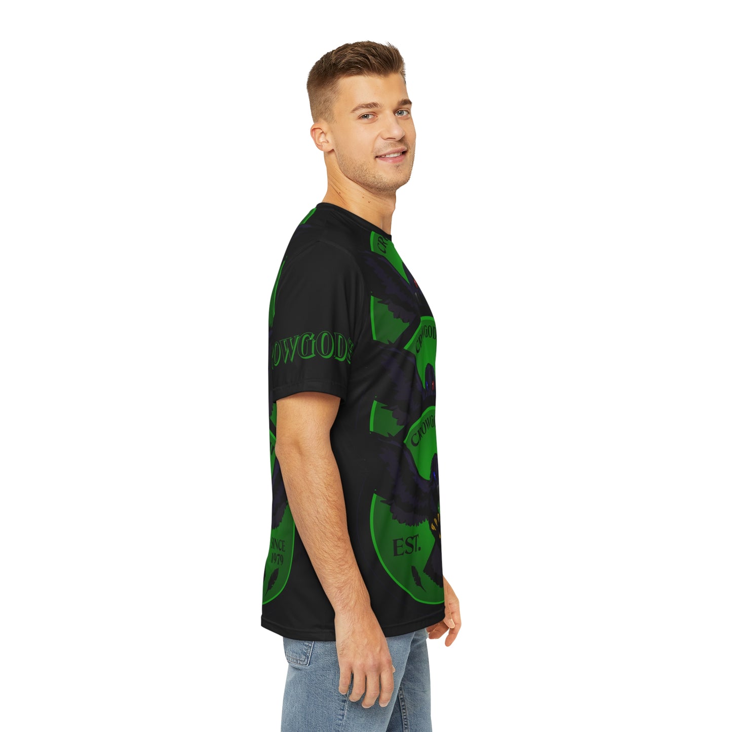 Special Edition Crowgodshi Designer T-shirt, GREEN LOGO