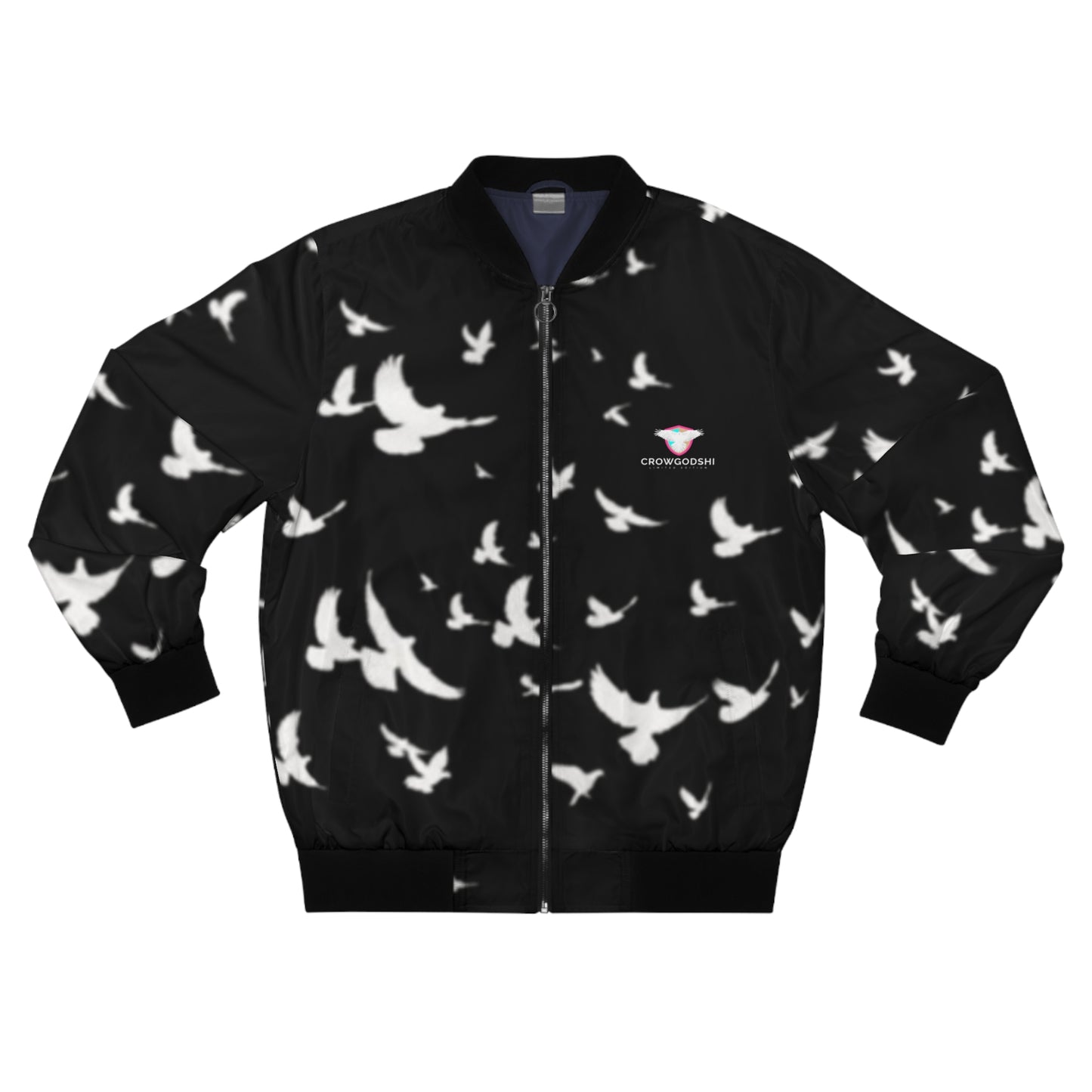 Limited Edition Men's Bomber Jacket with Soaring Birds Design