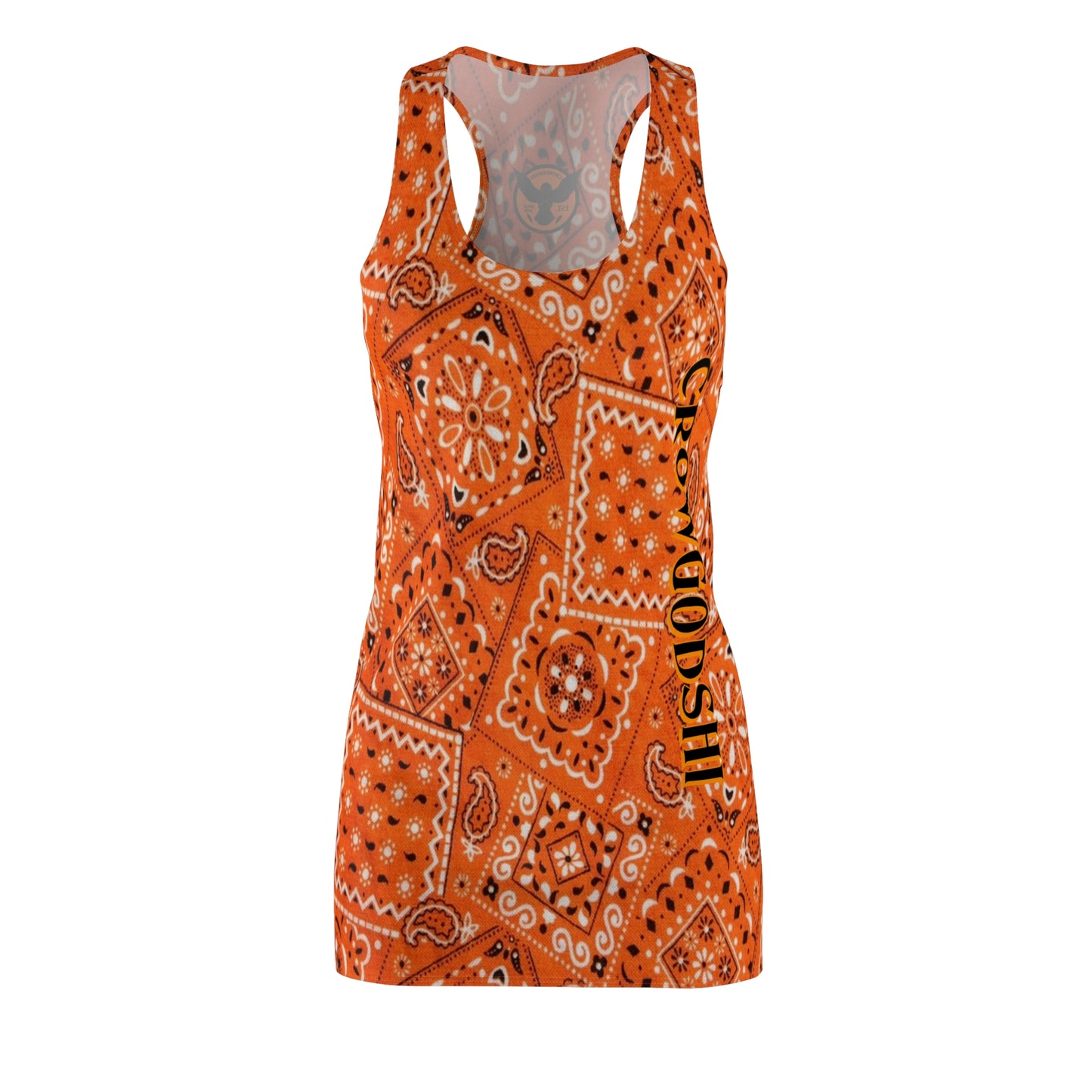 Crowgodshi Women's Orange Colors Racerback Dress