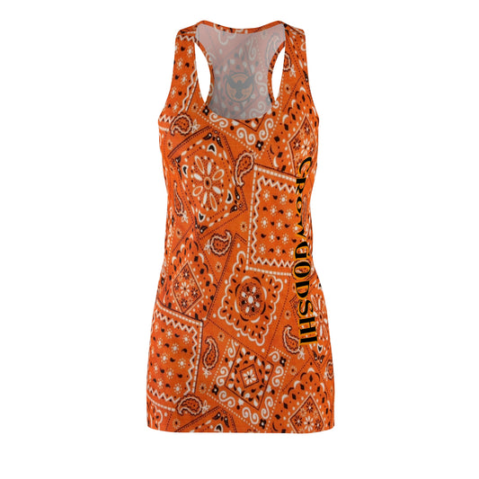 Crowgodshi Women's Orange Colors Racerback Dress