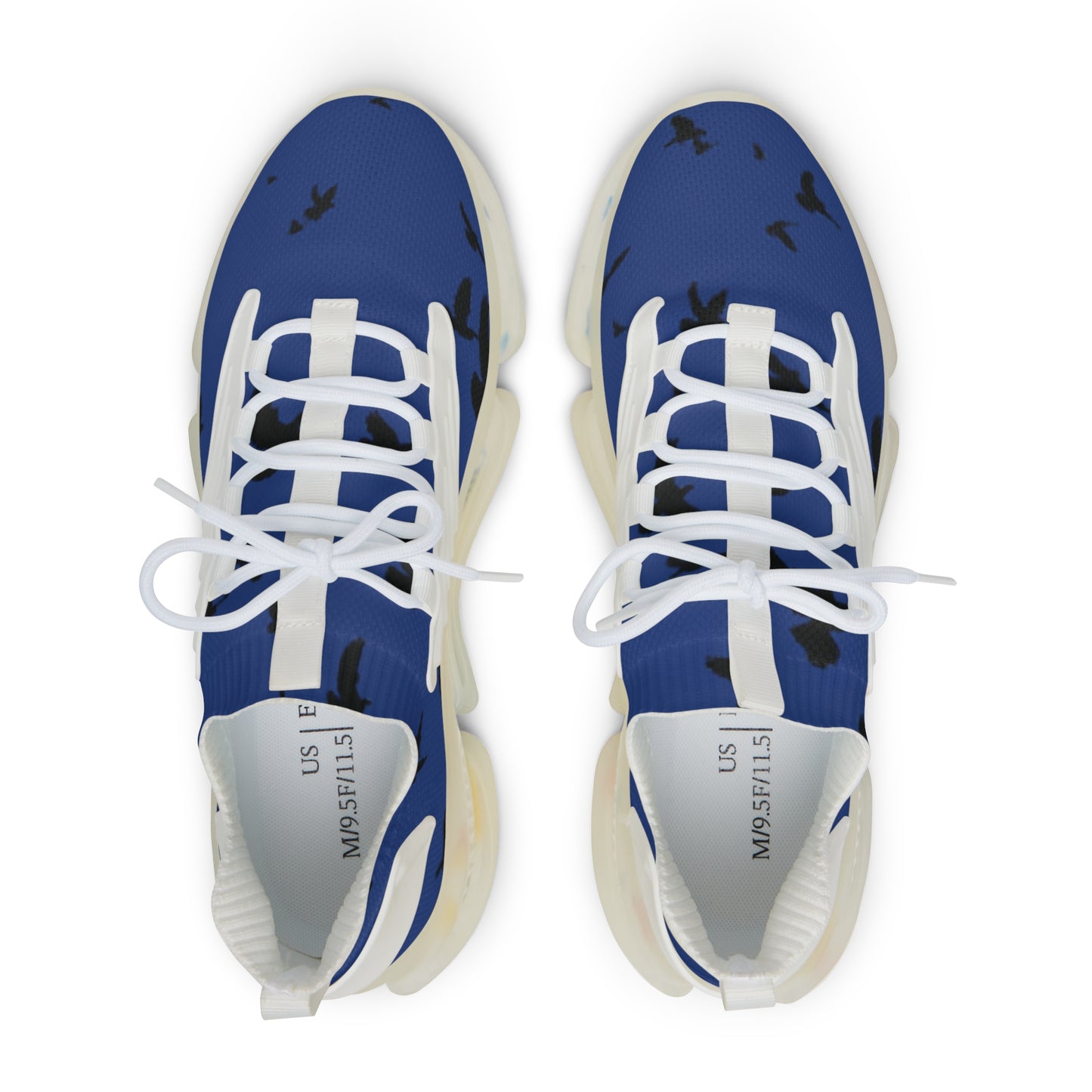 Crowgodshi Mesh Sneakers with Artistic Bird Print