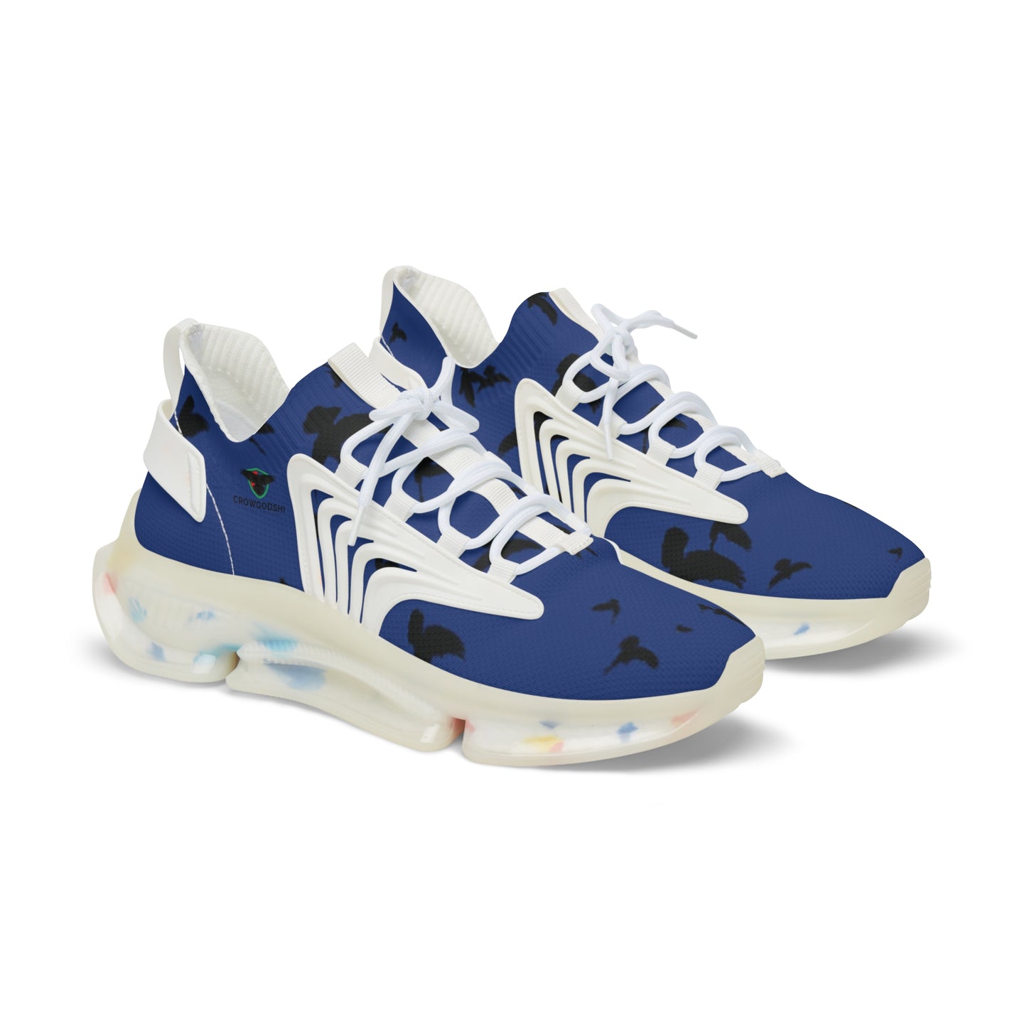 Crowgodshi Mesh Sneakers with Artistic Bird Print