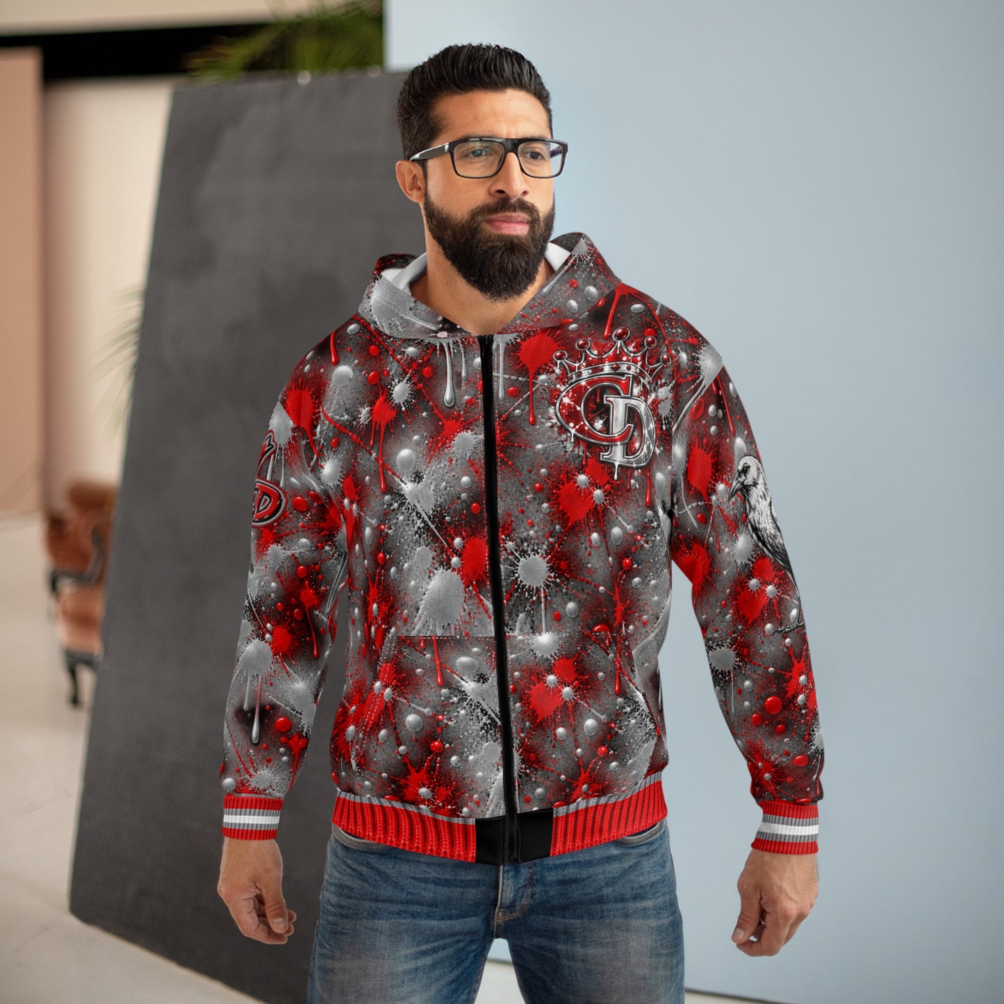 Crowgodshi Designer Zip Hoodie