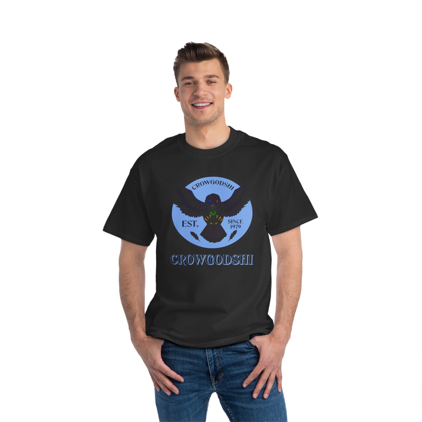 Crowgodshi First Generation Limited Edition Beefy-T®, CAROLINA BLUE LOGO