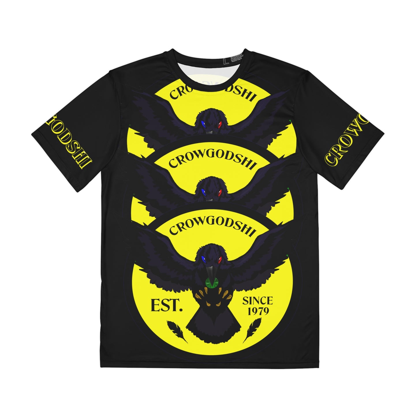 Special Edition Crowgodshi Designer T-shirt, YELLOW LOGO