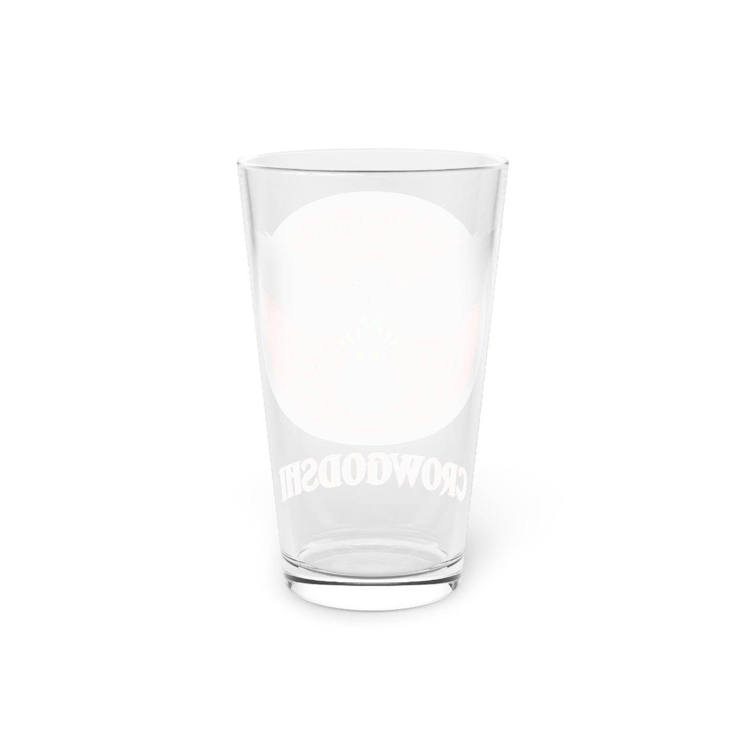 Burgundy Logo Crowgodshi Pint Glass, 16oz