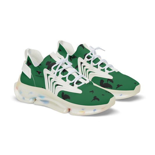 Crowgodshi Mesh Sneakers with Artistic Bird Print