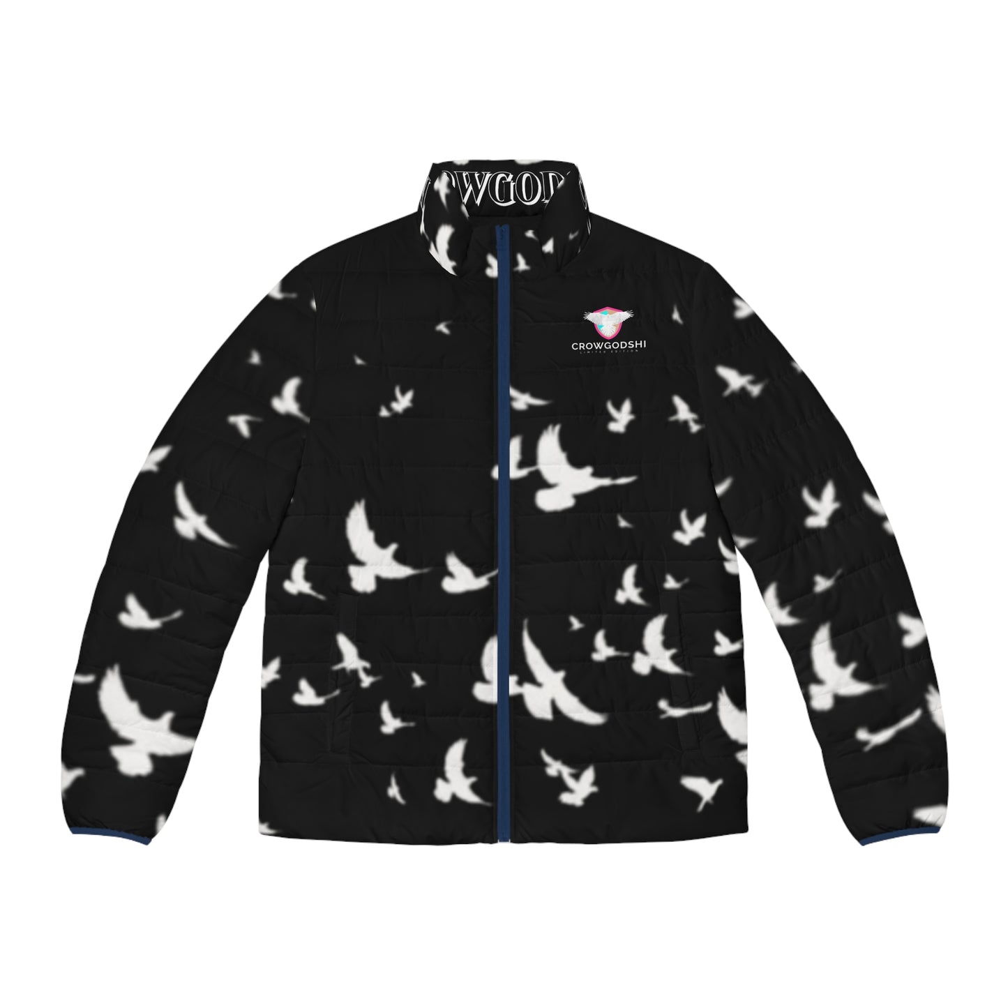 Crowgodshi Limited Edition Men's Puffer Jacket WHITE CROWS