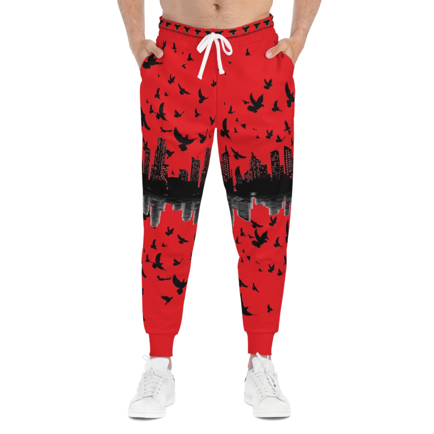 Crowgodshi Designer Red Moonlight Joggers